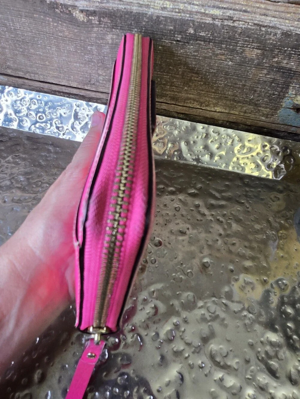 Kate Spade Hot Pink Leather Zip Around Continental Wallet